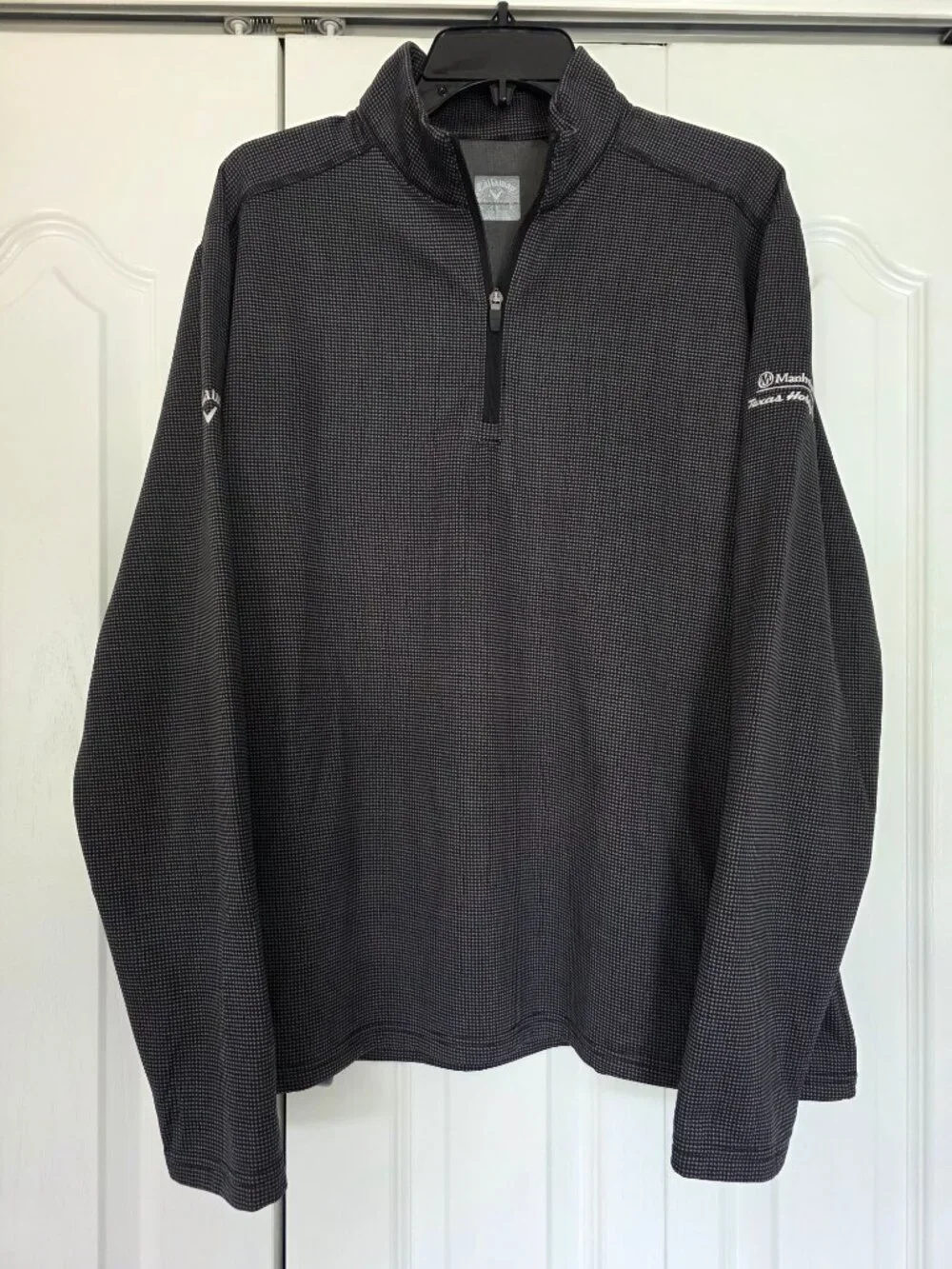 Callaway Golf Men's Quarter-Zip Textured Grid Performance Pullover Fleece Jacket